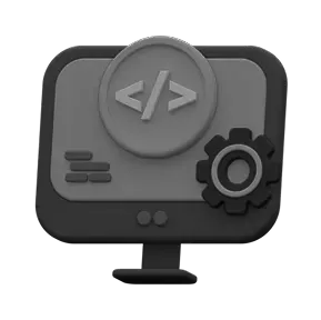 an icon representing code on a computer